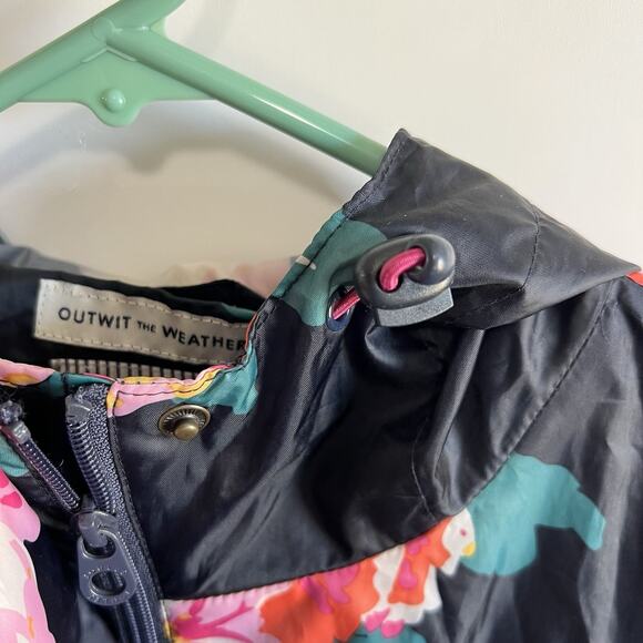 Joules Right as Rain Waterproof Breathable Jacket Black Floral Size 14 - JL386 - Picture 4 of 9